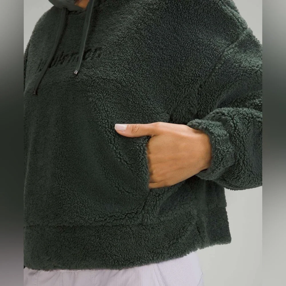 Lululemon Textured Fleece Embroidered
Logo Hoodie Smoked Spruce - Picture 5 of 9